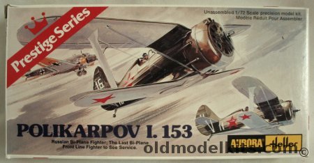 Aurora-Heller 1/72 Polikarpov I-153 Chaika (Gull) - USSR Winter or Summer Camo, 6606 plastic model kit